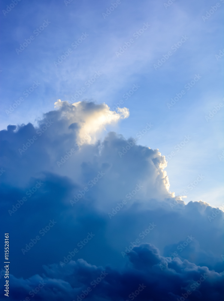 fluffy cloud on sky, dramatic cloudy sky background