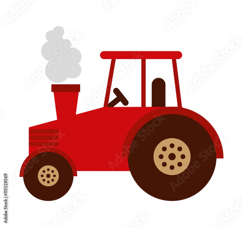 tractor farm isolated icon design