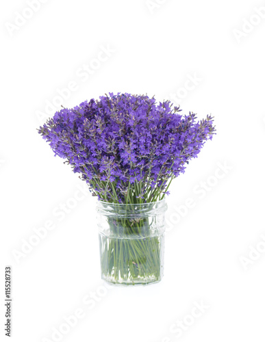 Fototapeta Naklejka Na Ścianę i Meble -  Bunch of lavender flowers isolated on white.