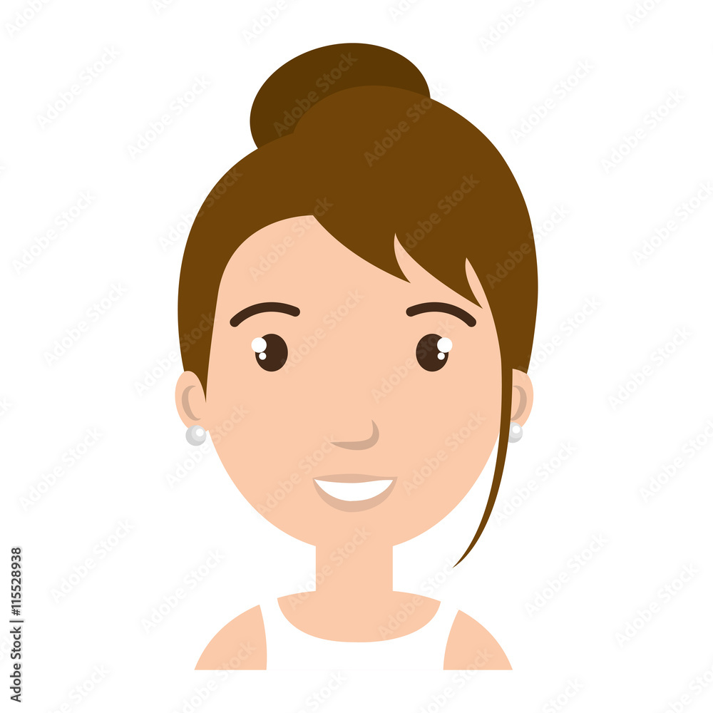 Young woman cartoon profile, vector illustration graphic design. Young woman cartoon profile, vector illustration graphic design.