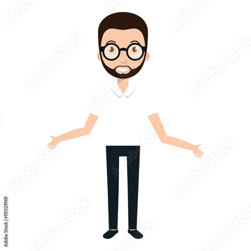 man cartoon design over white backrgound, vector illustration graphic.