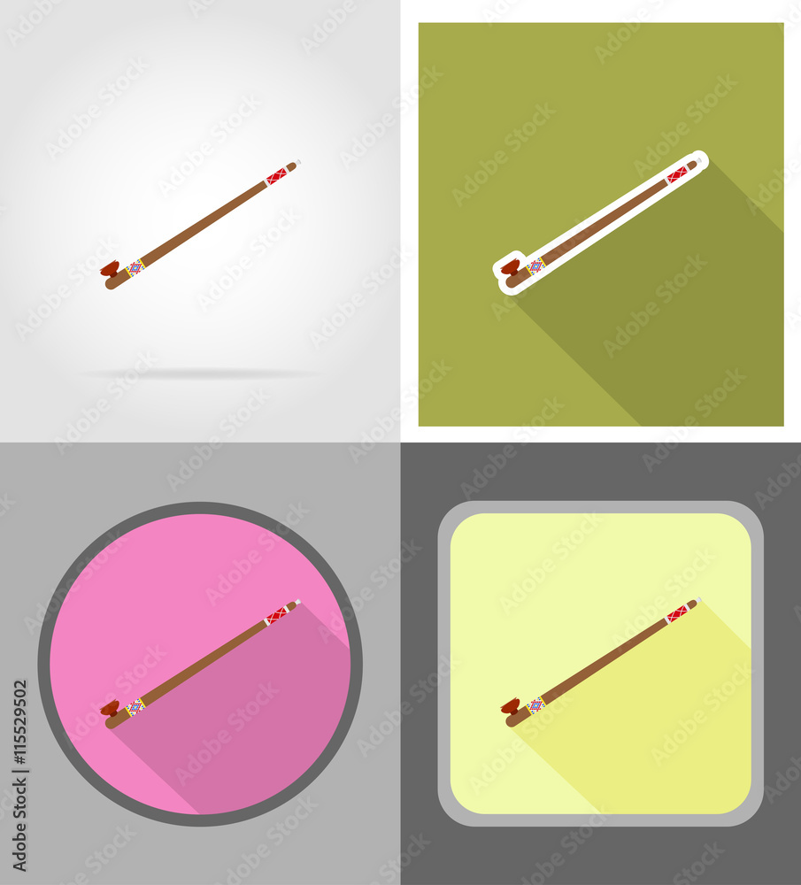 smoking pipe wild west flat icons vector illustration smoking pipe wild west flat icons vector illustration