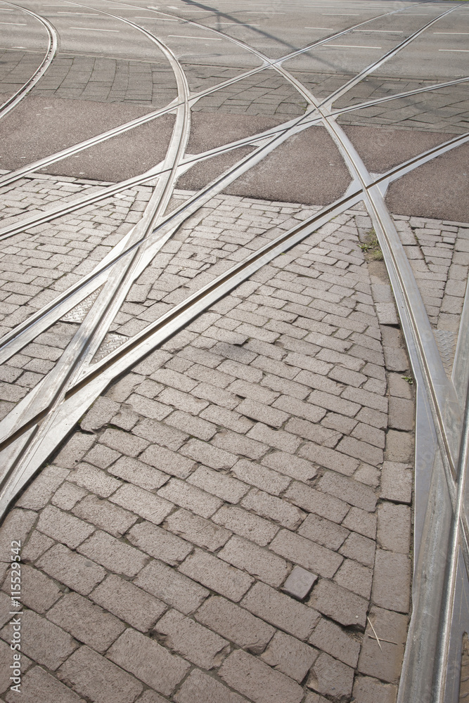 Obraz premium Tram Tracks, Rotterdam