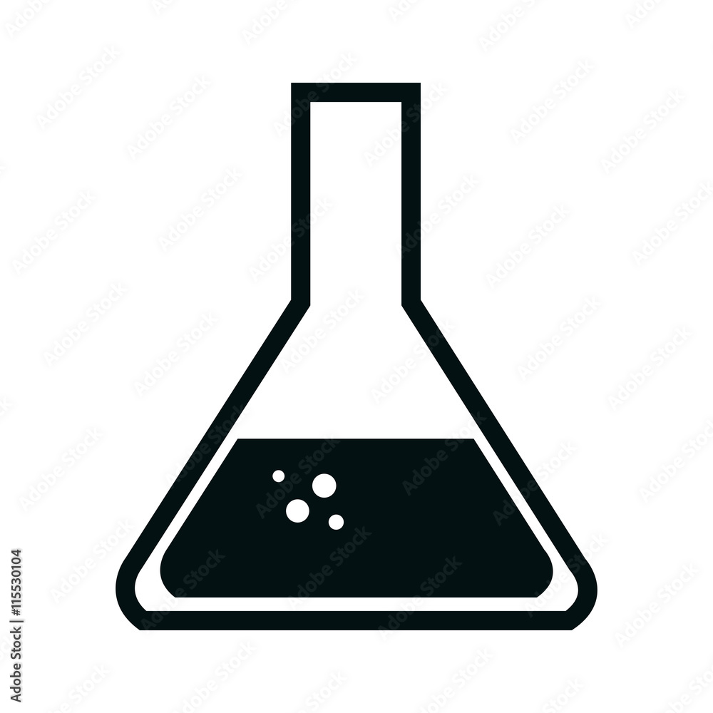 Sample scientific test on flask isolated icon, vector illustration graphic. Sample scientific test on flask isolated icon, vector illustration graphic.