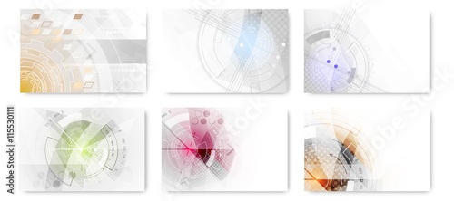 Set of abstract technological futuristic background.