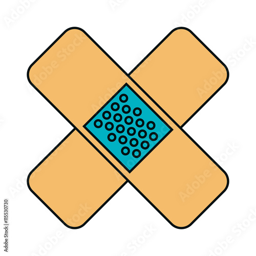 Medical healthcare bandage isolated flat icon, vector illustration graphic design.