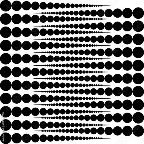 Vector rounds. White rounds on black background