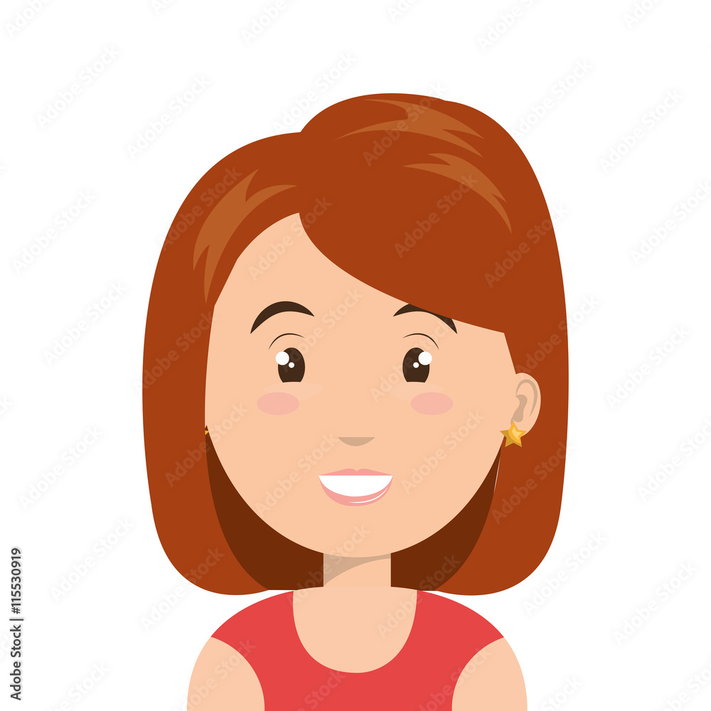 Young and beautiful woman cartoon face, vector illustration graphic design. Young and beautiful woman cartoon face, vector illustration graphic design.
