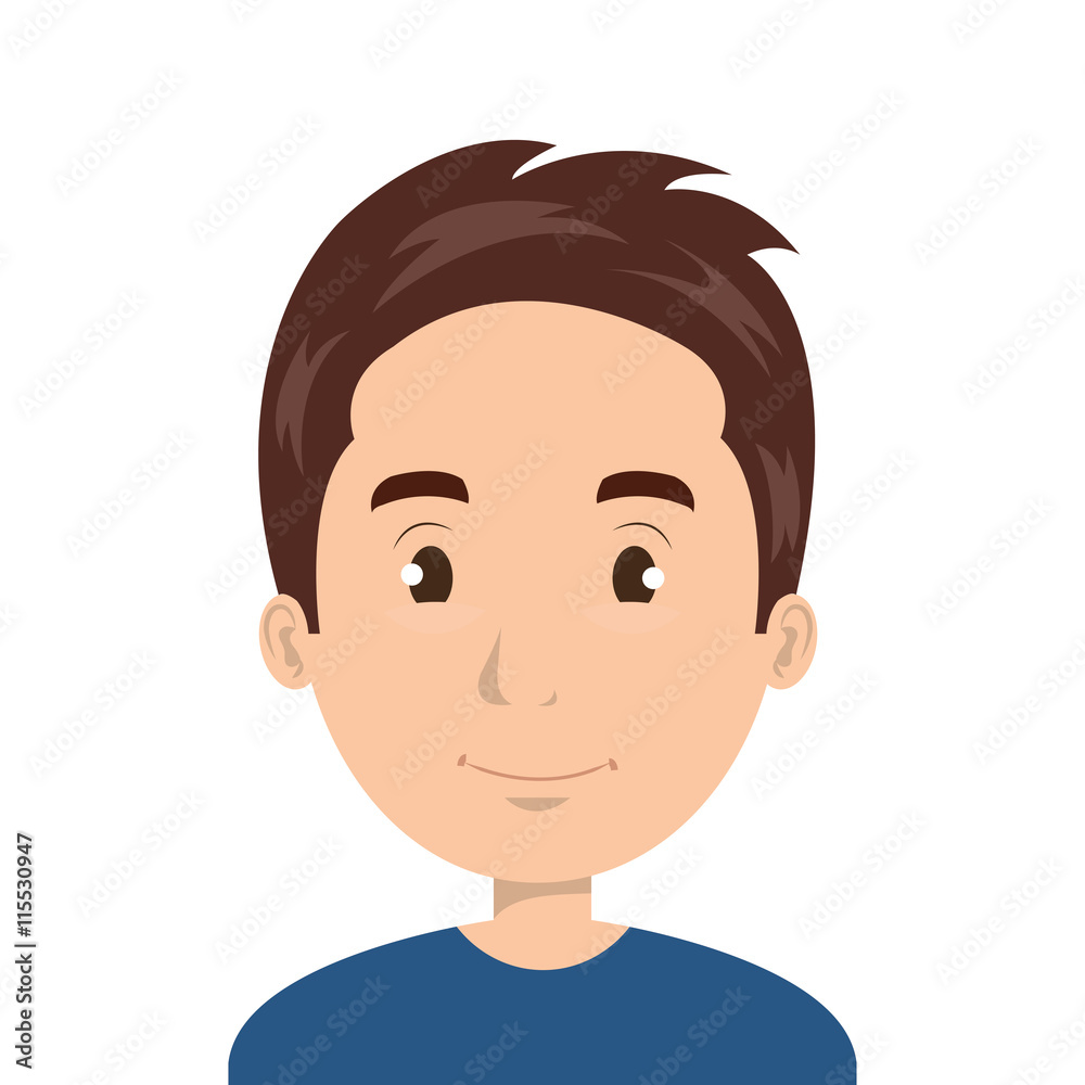 Young man face cartoon design, vector illustration graphic icon. Young man face cartoon design, vector illustration graphic icon.