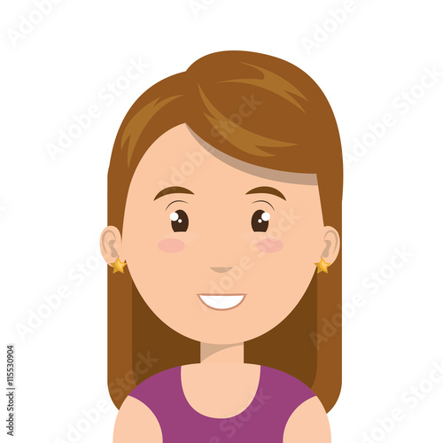 Young and beautiful woman cartoon face, vector illustration graphic design.