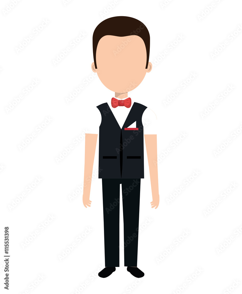 Hotel worker avatar profile, vector illustration graphic design.