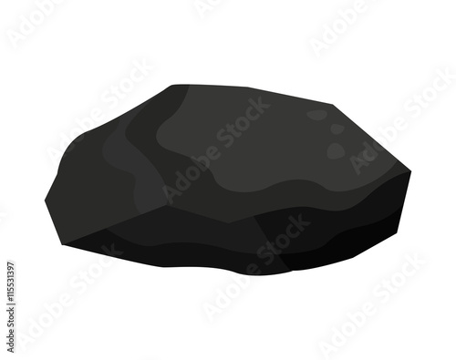 charcoal rock isolated icon design