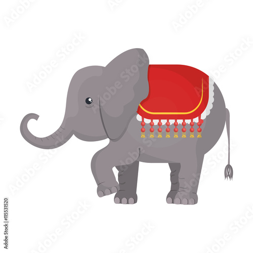 Circus Elephant cartoon design icon  vector illustration graphic.