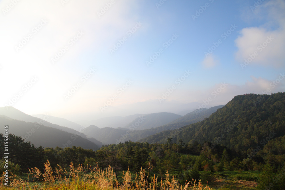 Obraz premium Mountain view of Utsukushigahara 'OUGATOU' in Nagano,Japan