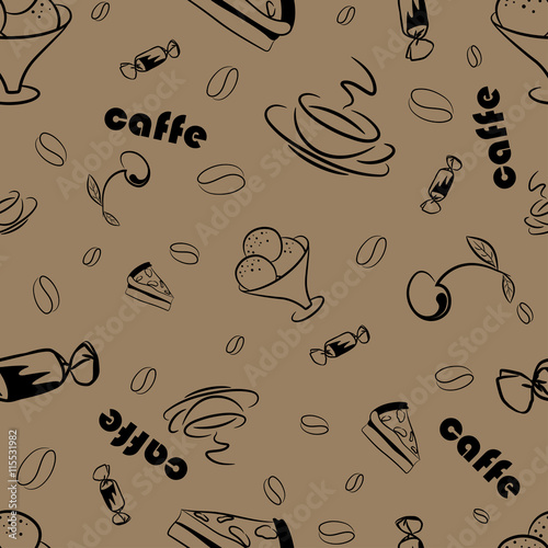 Vector pattern on coffee and sweets