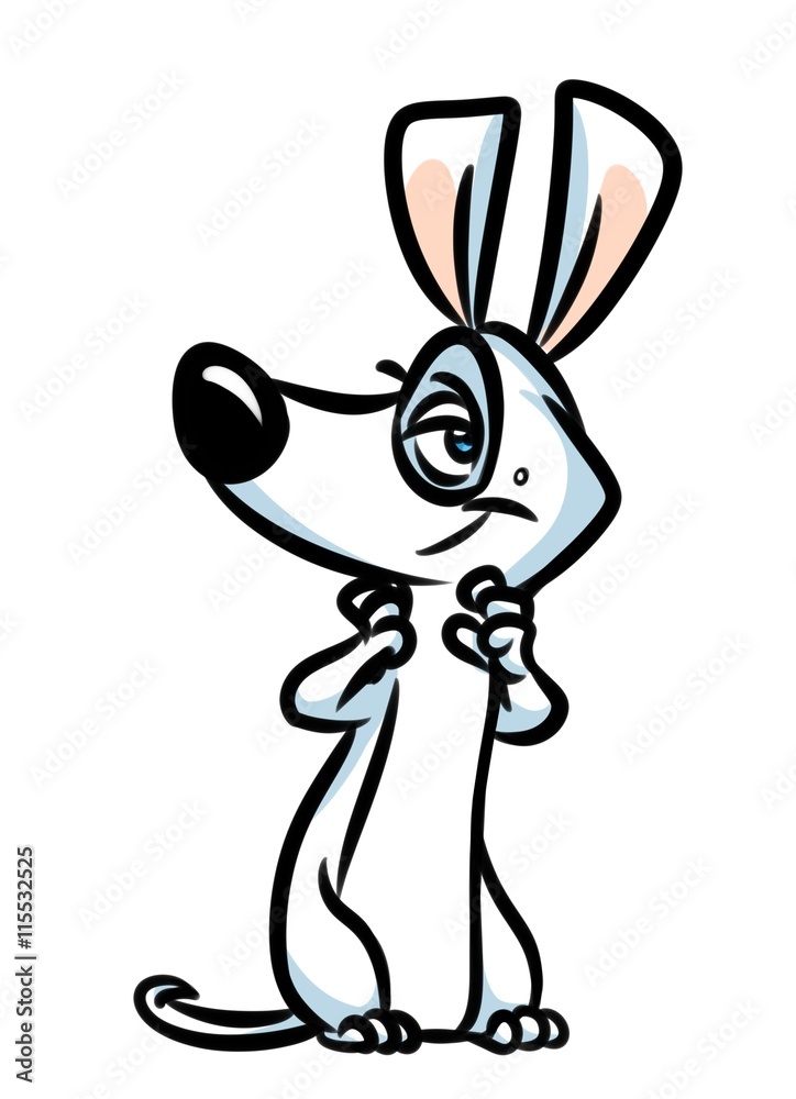White dog cartoon illustration isolated image animal character
White dog cartoon illustration isolated image animal character