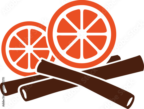 Orange and cinnamon sticks
