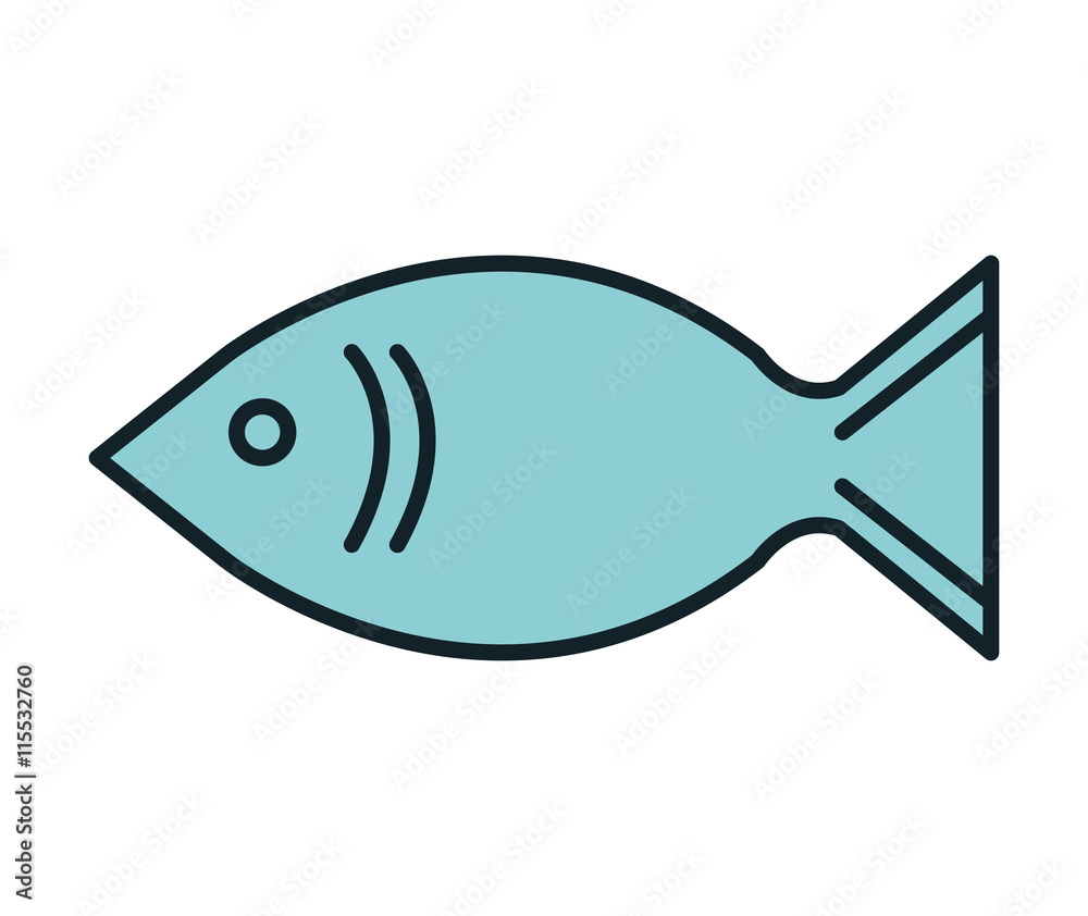 Seafood gastronomy symbol  isolated flat icon, vector illustration icon