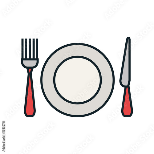 Kitchen dishware and utensil theme design, vector illustration graphic.