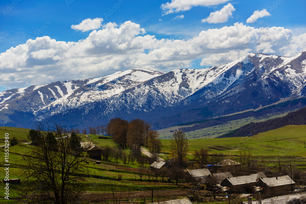 Lermontovo village with beautiful mountain landscape, Armenia