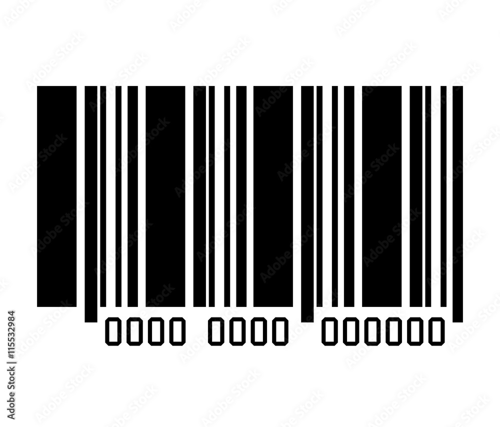 Bar code with serial number black and white icon, vector illustration graphic design. Bar code with serial number black and white icon, vector illustration graphic design.