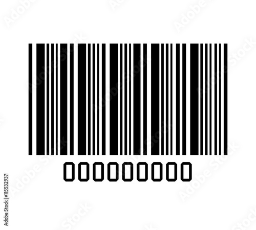 Bar code with serial number black and white icon, vector illustration graphic design.