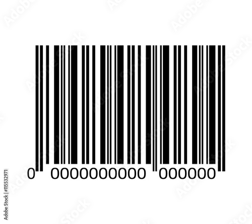 Bar code with serial number black and white icon, vector illustration graphic design.