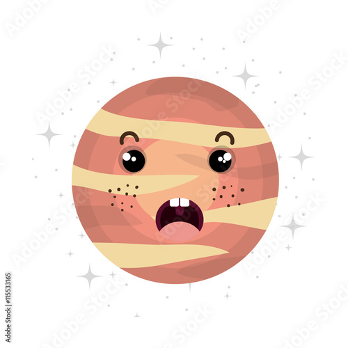 Plant of milky way galaxy, colorful isolated flat icon vector illustration graphic.