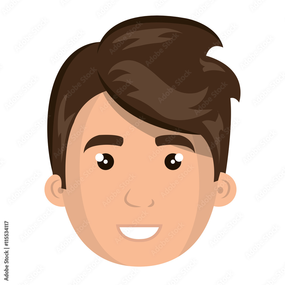 Young male with pompadour cartoon design, vector illustration graphic icon. Young male with pompadour cartoon design, vector illustration graphic icon.