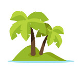 Tropic Island Concept Vector Illustration Banner