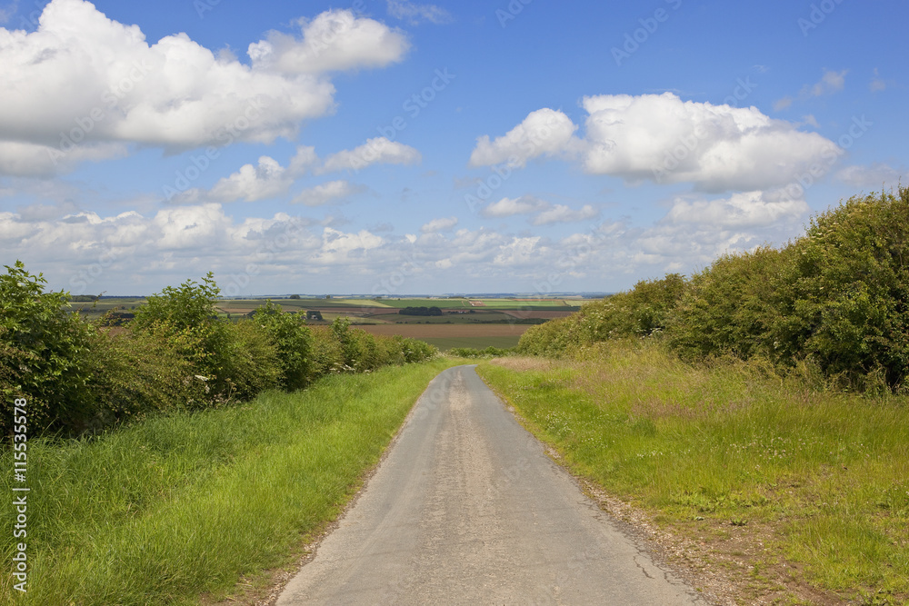 road with view of yorkshire wolds