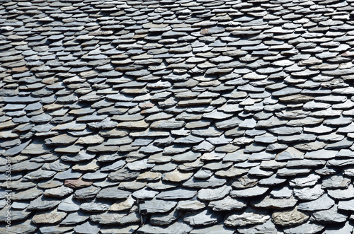 Ancient slate roof tiles