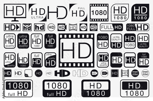 Big Set HD Icons. HD Labels