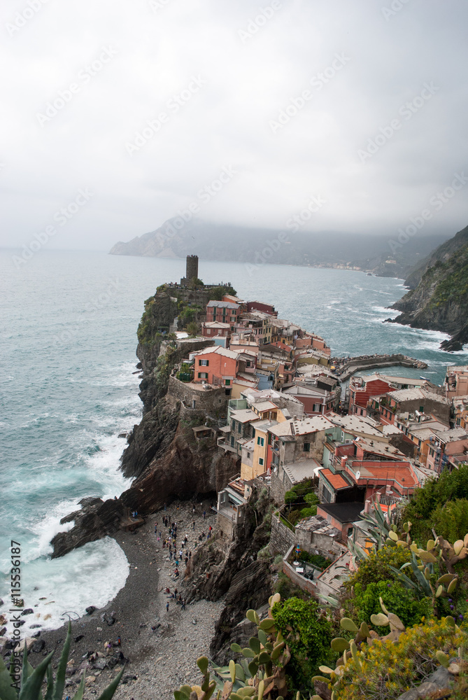 Coastline of Cinque Terre in Liguria Italy