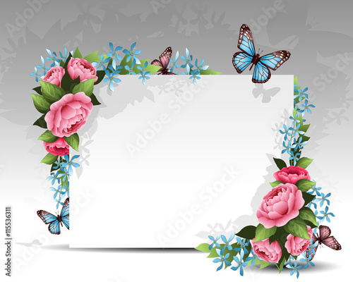 nature / floral background with butterfly