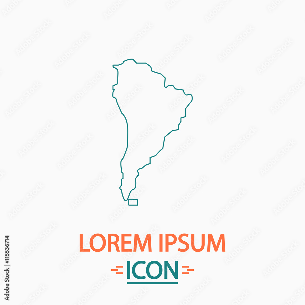 South america computer symbol South america computer symbol