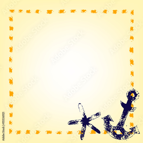 Marine grunge frame with an...