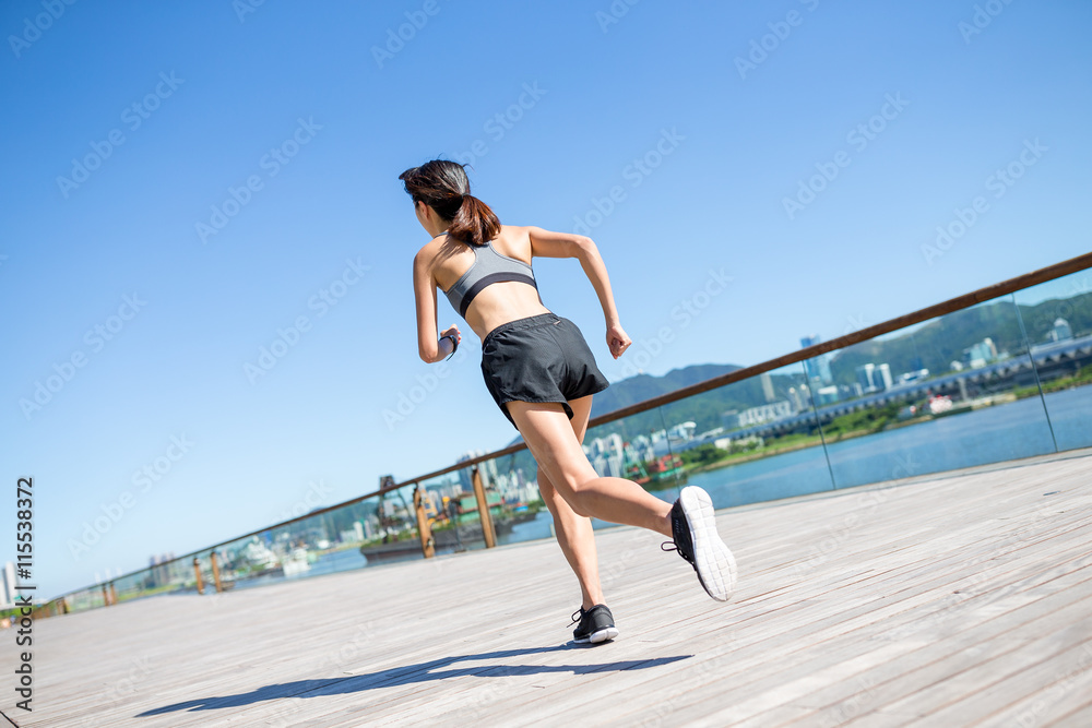 Woman Running in the city Woman Running in the city
