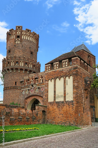 historical town wall tower of Tangermuende (Saxony-Anhalt, Germa