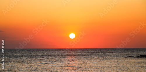 Idyllic sunset by the sea