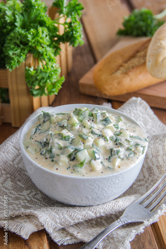 Cucumber salad with Raita sauce
