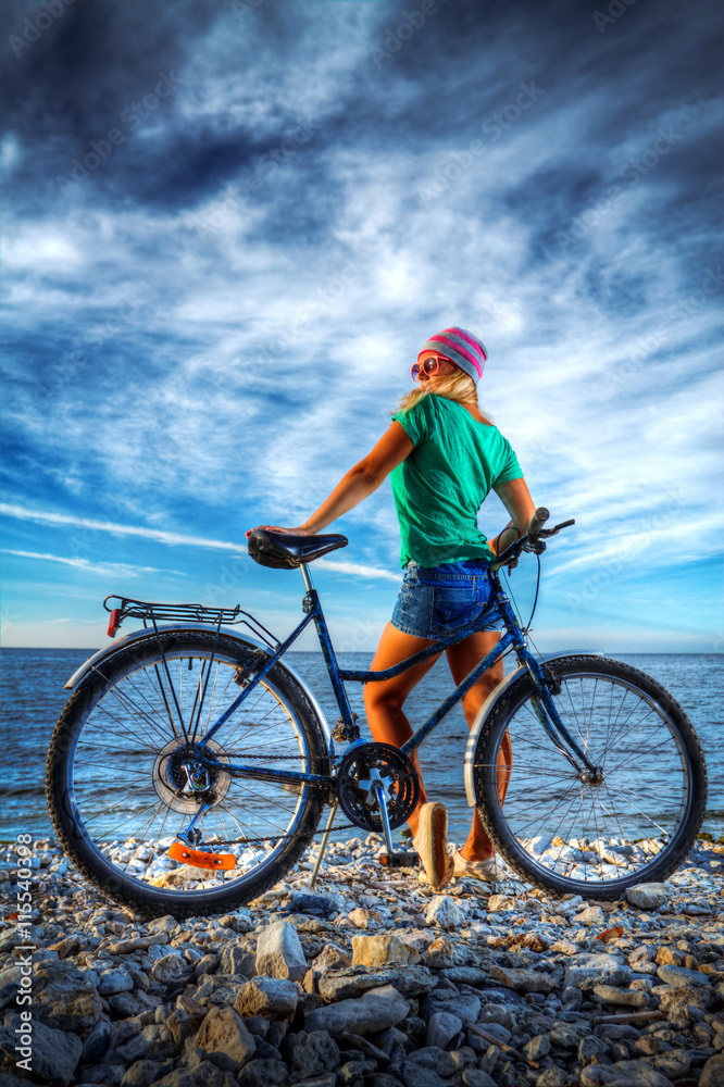 girl with a bicycle girl with a bicycle