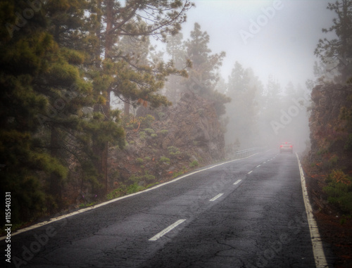 road in the clouds in the mountains