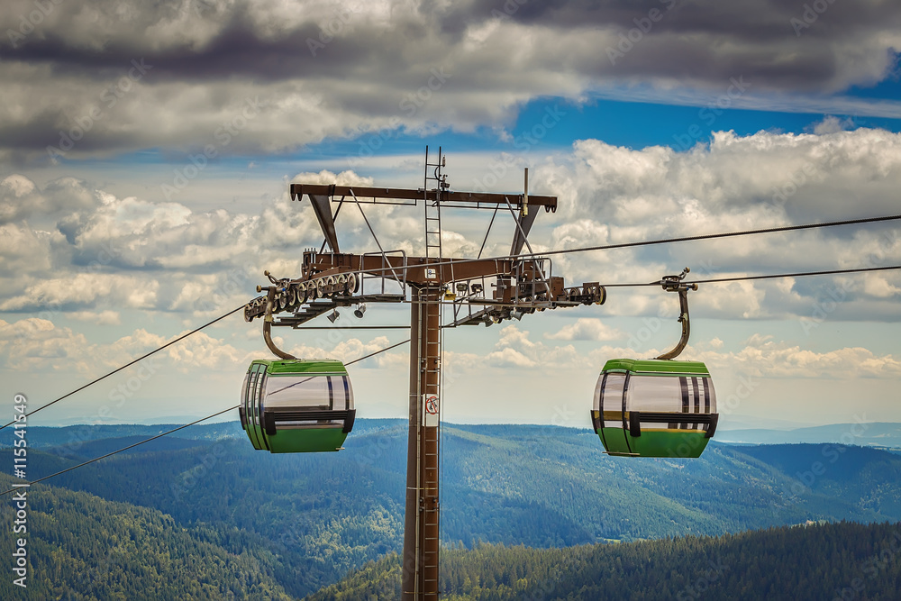 .Cable way in the city Feldberg.Black Forest.Germany.