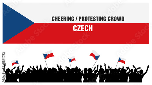 Cheering or Protesting Crowd Czech