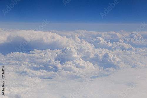 aerial view on clouds from aircraft