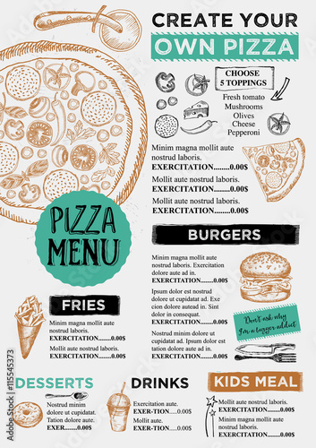 Restaurant cafe menu, template design.