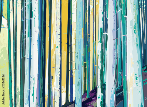 Trunks of fir forest