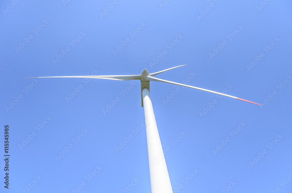The blades of the wind motor against the sky. The blades of the wind motor against the sky.