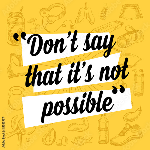 Fitness motivation quote poster.